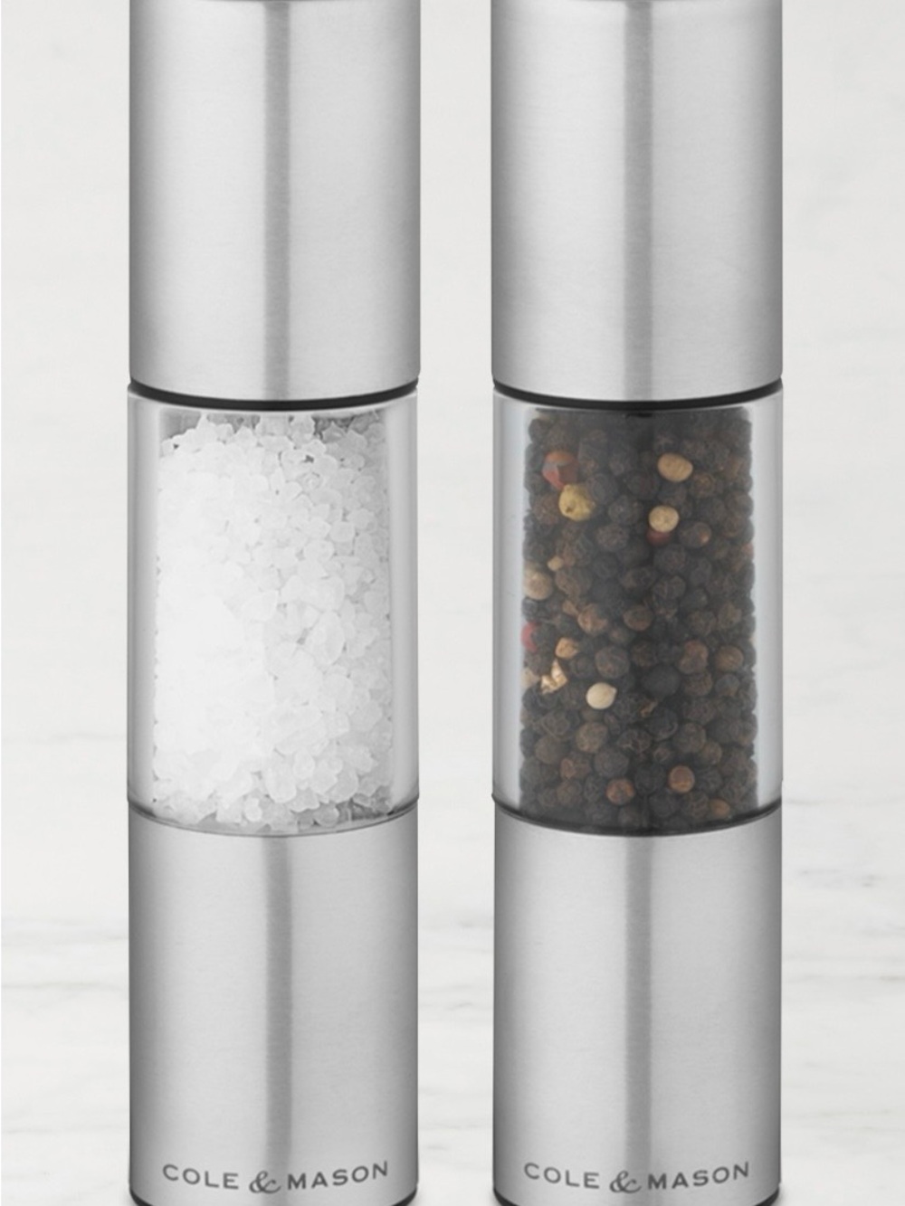Cole & Mason Oslo Salt & Pepper Mill Set - Stainless / Clear